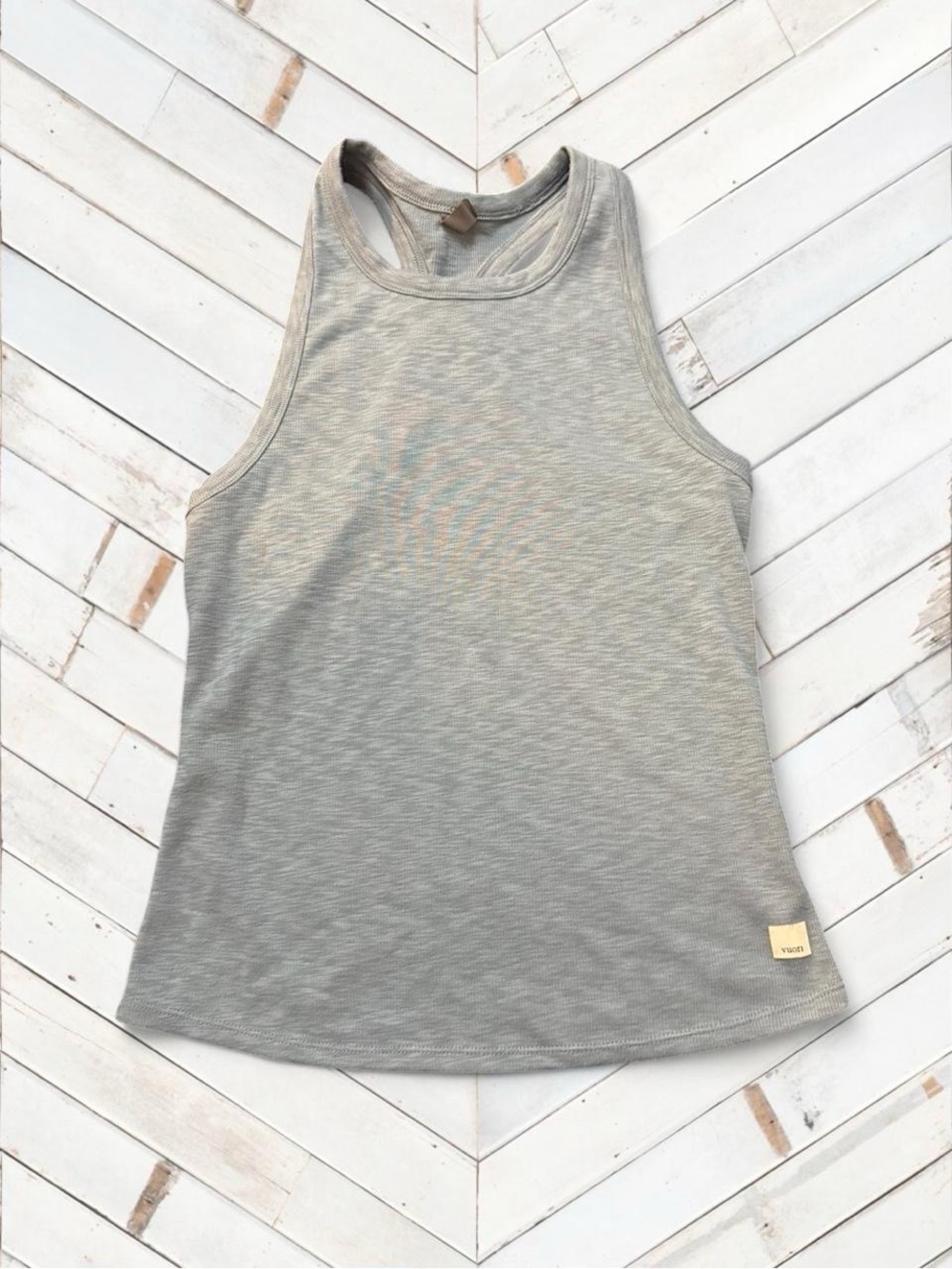 Vuori Heather Light Gray Racerback Tank